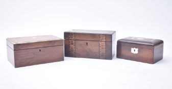 COLLECTION OF THREE VICTORIAN & EDWARDIAN INLAID BOXES