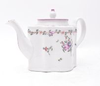 18TH CENTURY CAUGHLEY PORCELAIN TEAPOT WITH LID