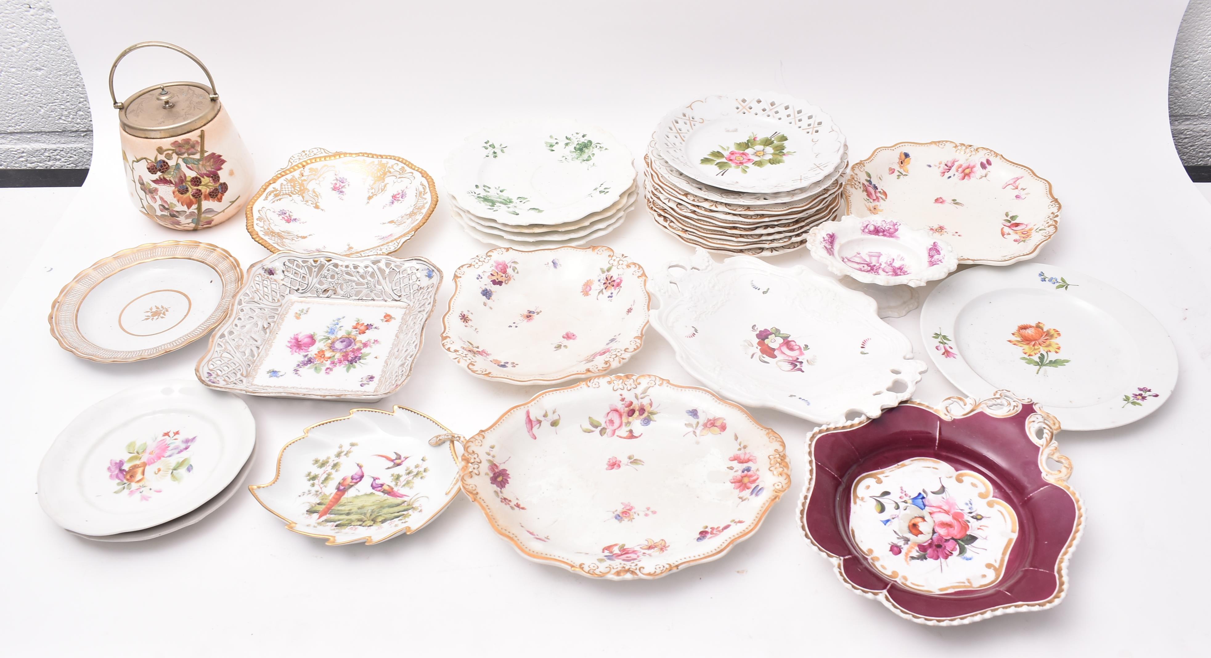 COLLECTION OF LATE VICTORIAN DECORATIVE PORCELAIN