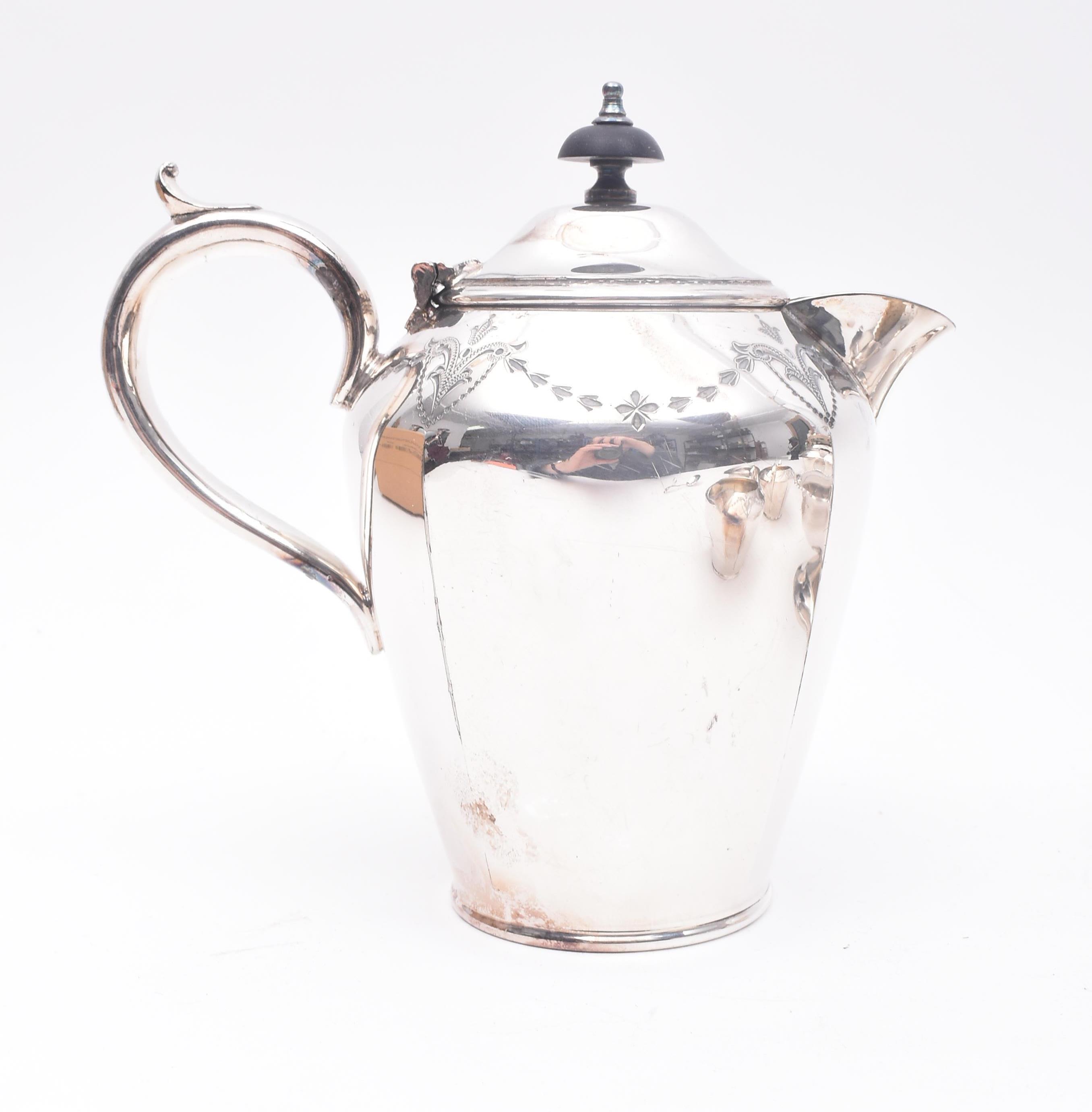 EARLY 20TH CENTURY SILVER PLATED TEA SERVICE WITH TEAPOT - Image 4 of 10