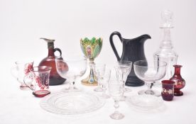 COLLECTION OF 19TH CENTURY BOHEMIAN & CUT GLASSWARE