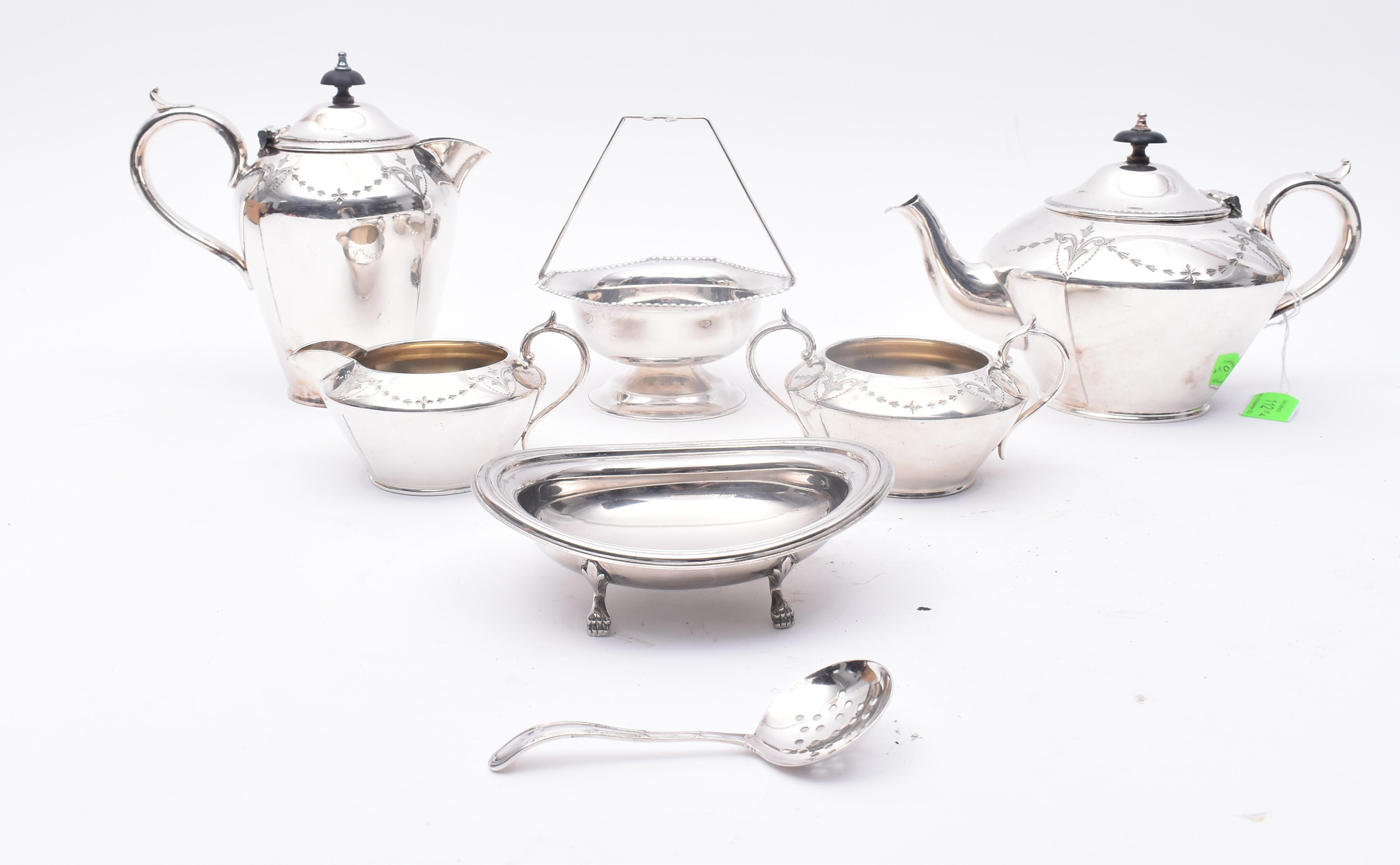 EARLY 20TH CENTURY SILVER PLATED TEA SERVICE WITH TEAPOT - Image 3 of 10