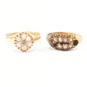 TWO HALLMARKED 15CT GOLD VICTORIAN GEM SET RINGS