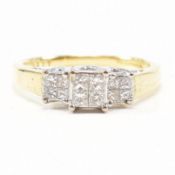 HALLMARKED 18CT GOLD & DIAMOND CLUSTER RING