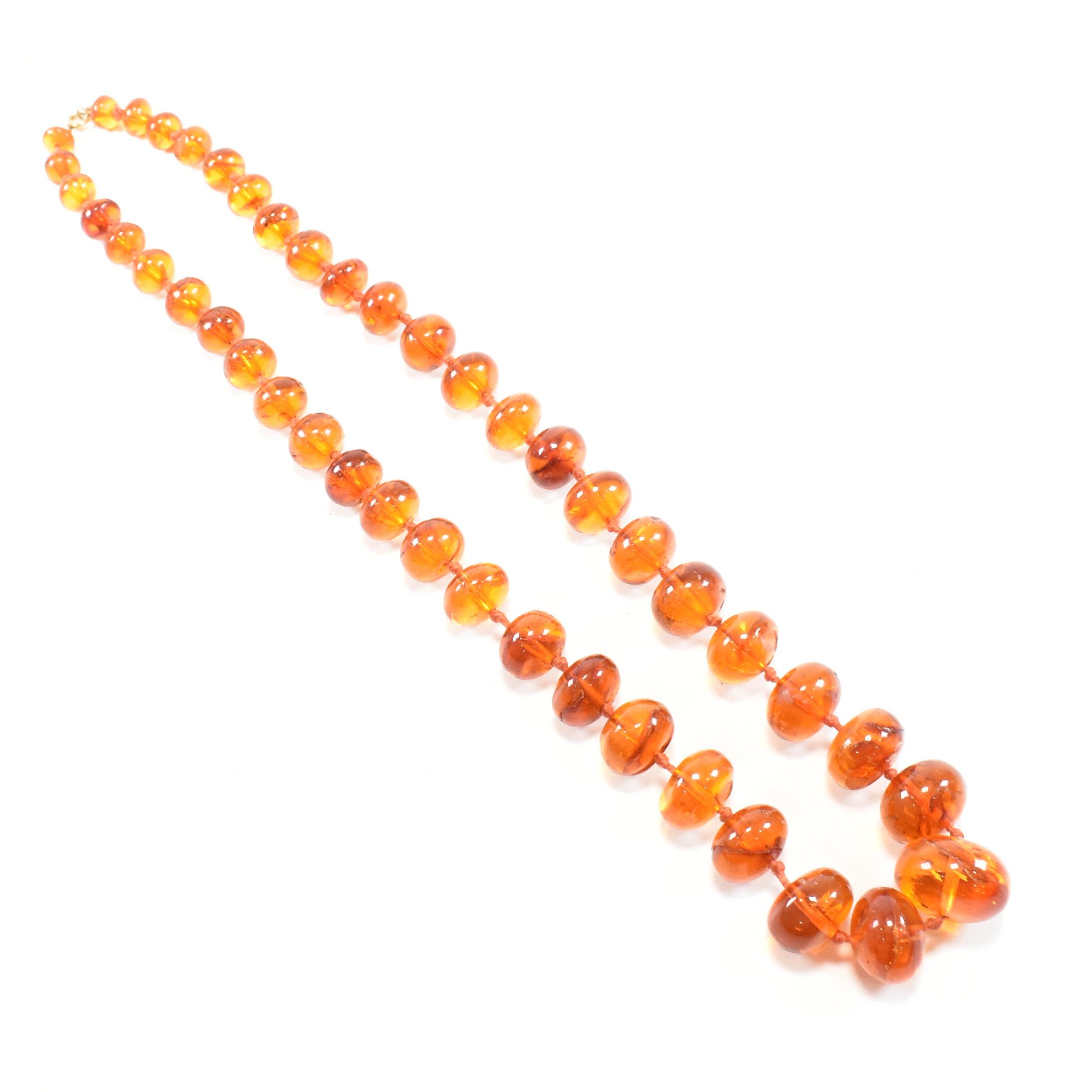 VINTAGE AMBER COPAL BEADED NECKLACE - Image 3 of 6