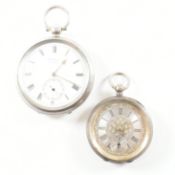 TWO EARLY 2OTH CENTURY SILVER POCKET WATCHES