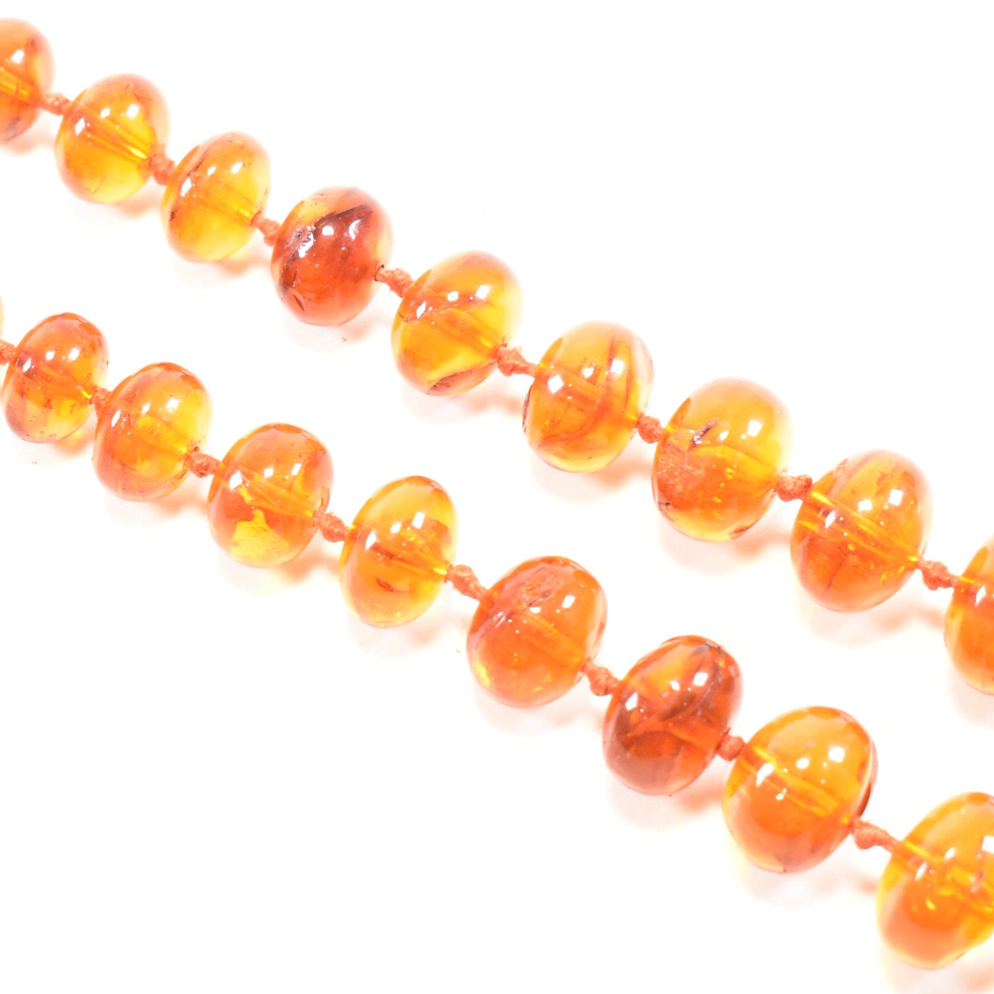 VINTAGE AMBER COPAL BEADED NECKLACE - Image 4 of 6