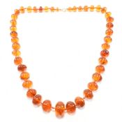 VINTAGE AMBER COPAL BEADED NECKLACE