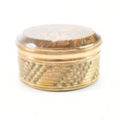 VINTAGE GILT GOLD PLATED & STONE LIDDED BOX