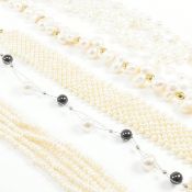 FIVE CULTURED PEARL COLLAR NECKLACES