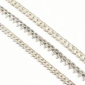 THREE WHITE METAL CHAINS