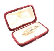 ANTIQUE 9CT GOLD & SPINEL BROOCH PIN