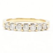 HALLMARKED 9CT GOLD & DIAMOND SEVEN STONE HALF HOOP RING