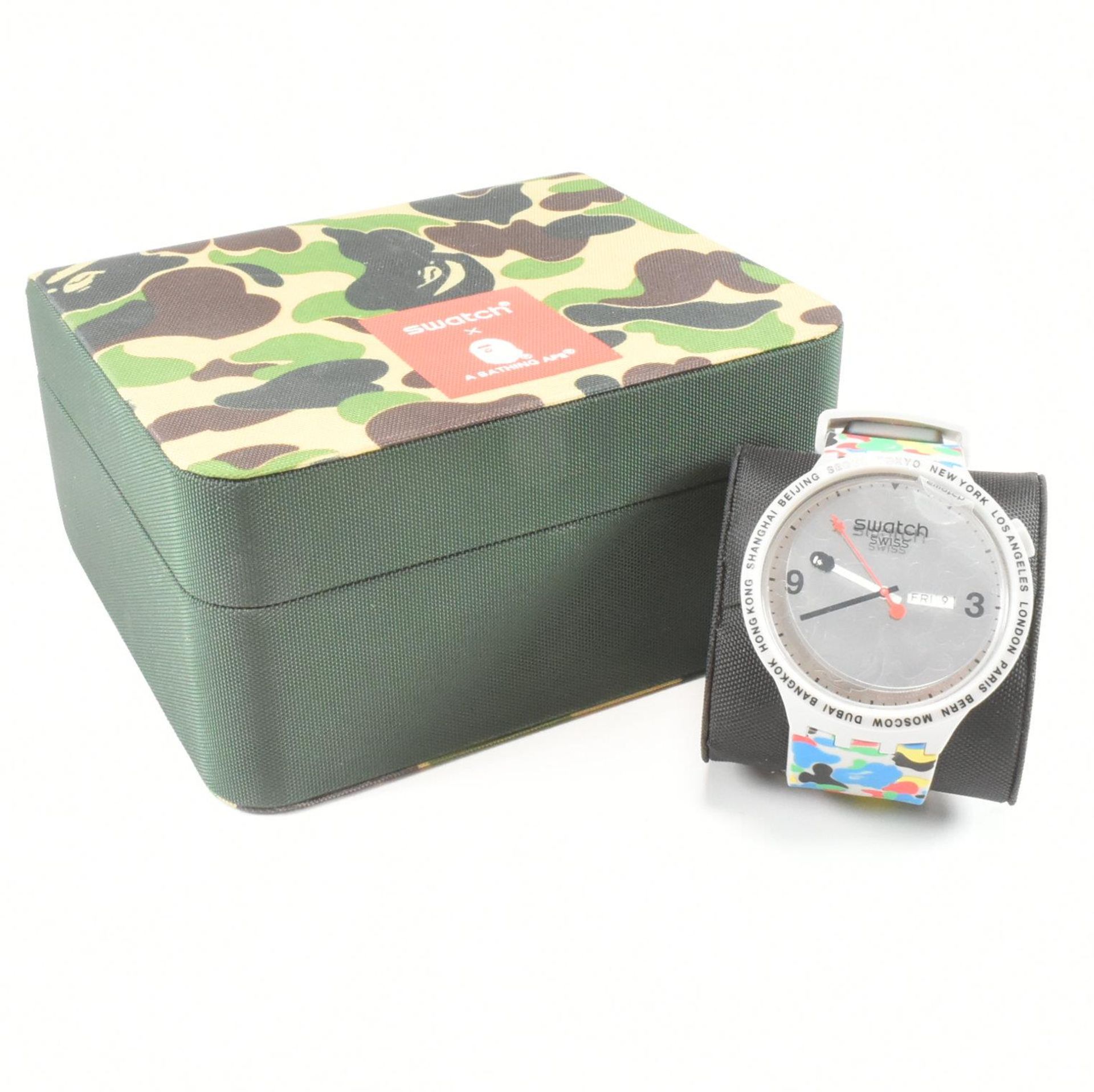 SWATCH X BAPE BIG BOLD TOKYO COLLABORATION HYPE STREET WEAR WRISTWATCH