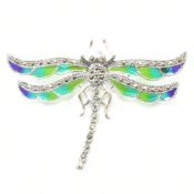 925 SILVER PLIQUE A JOUR DRAGONFLY BROOCH PIN