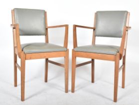 GORDON RUSSELL - PAIR OF MID CENTURY OAK FRAMED CHAIRS