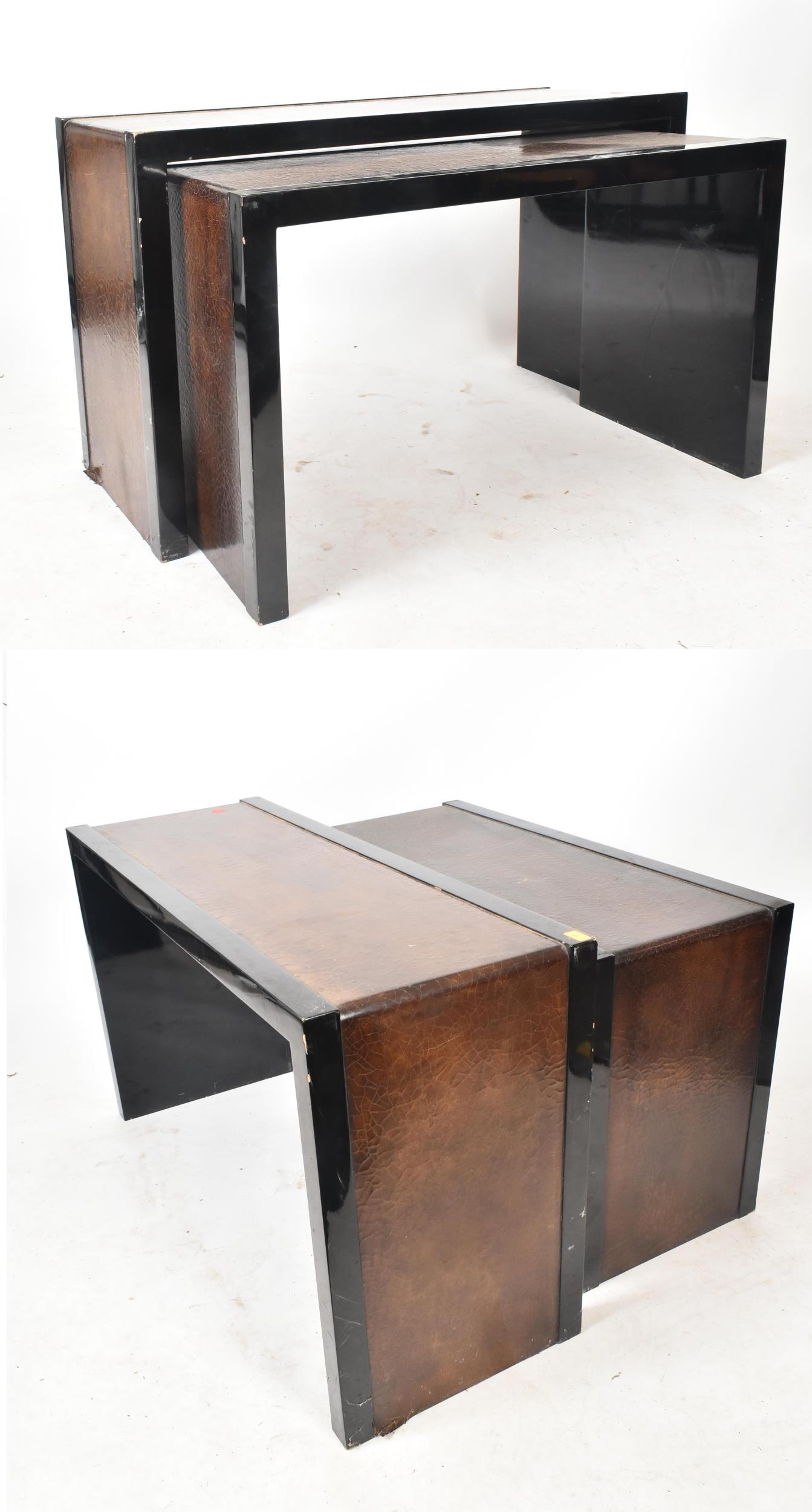 TWO PAIRS OF CONTEMPORARY NEST OF CONSOLE TABLES