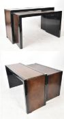 TWO PAIRS OF CONTEMPORARY NEST OF CONSOLE TABLES
