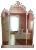 LARGE 19TH CENTURY ROCOCO STYLE TRIPTYCH WALL MIRROR