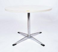 MID 20TH CENTURY WHITE & CHROME FORMICA LOW TABLE