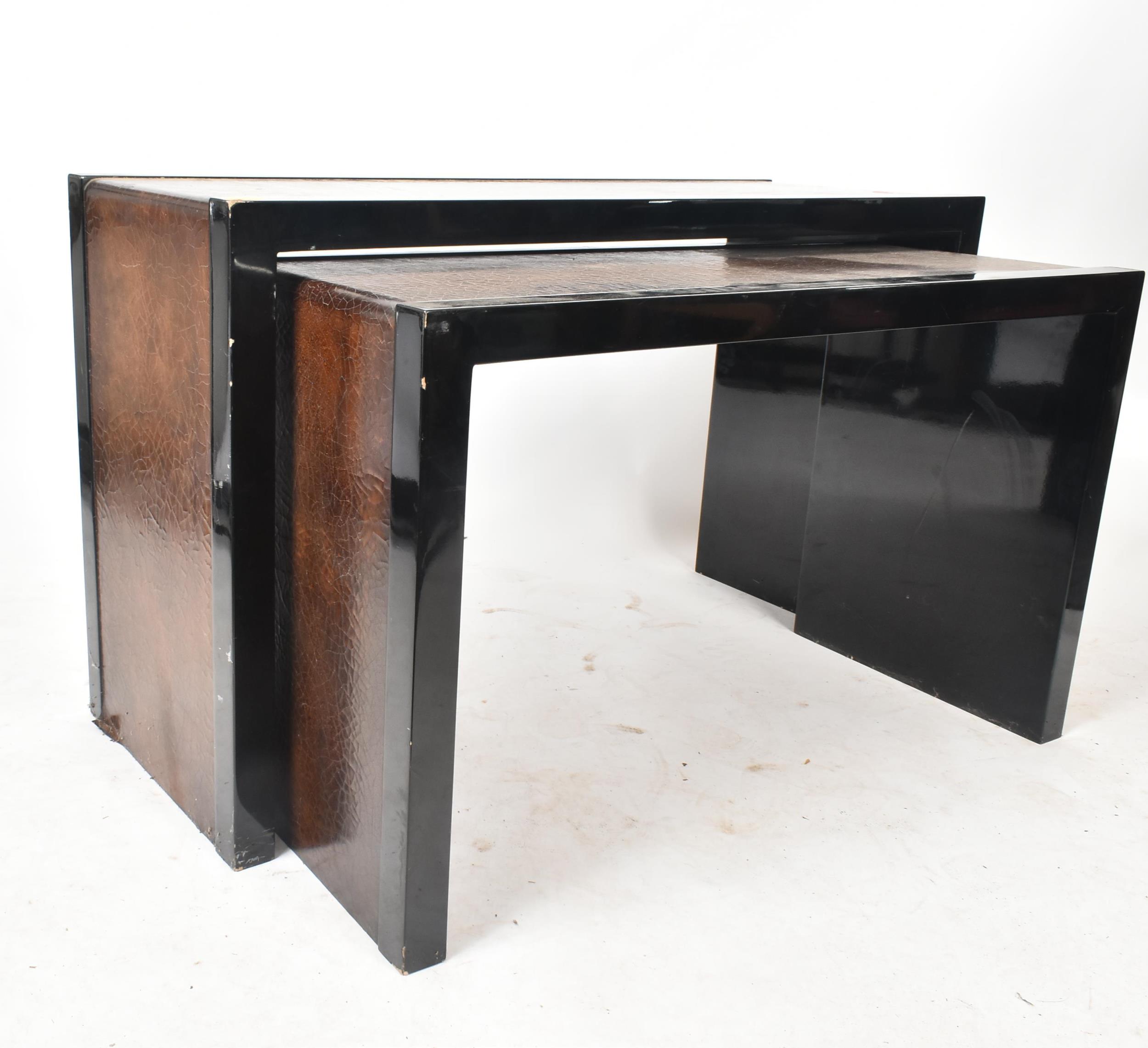 TWO PAIRS OF CONTEMPORARY NEST OF CONSOLE TABLES - Image 3 of 10