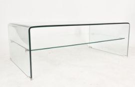 20TH CENTURY BRITISH DESIGN CURVED GLASS COFFEE TABLE