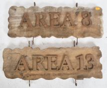 TWO CONTEMPORARY DRIFTWOOD STYLE BAR SIGNS