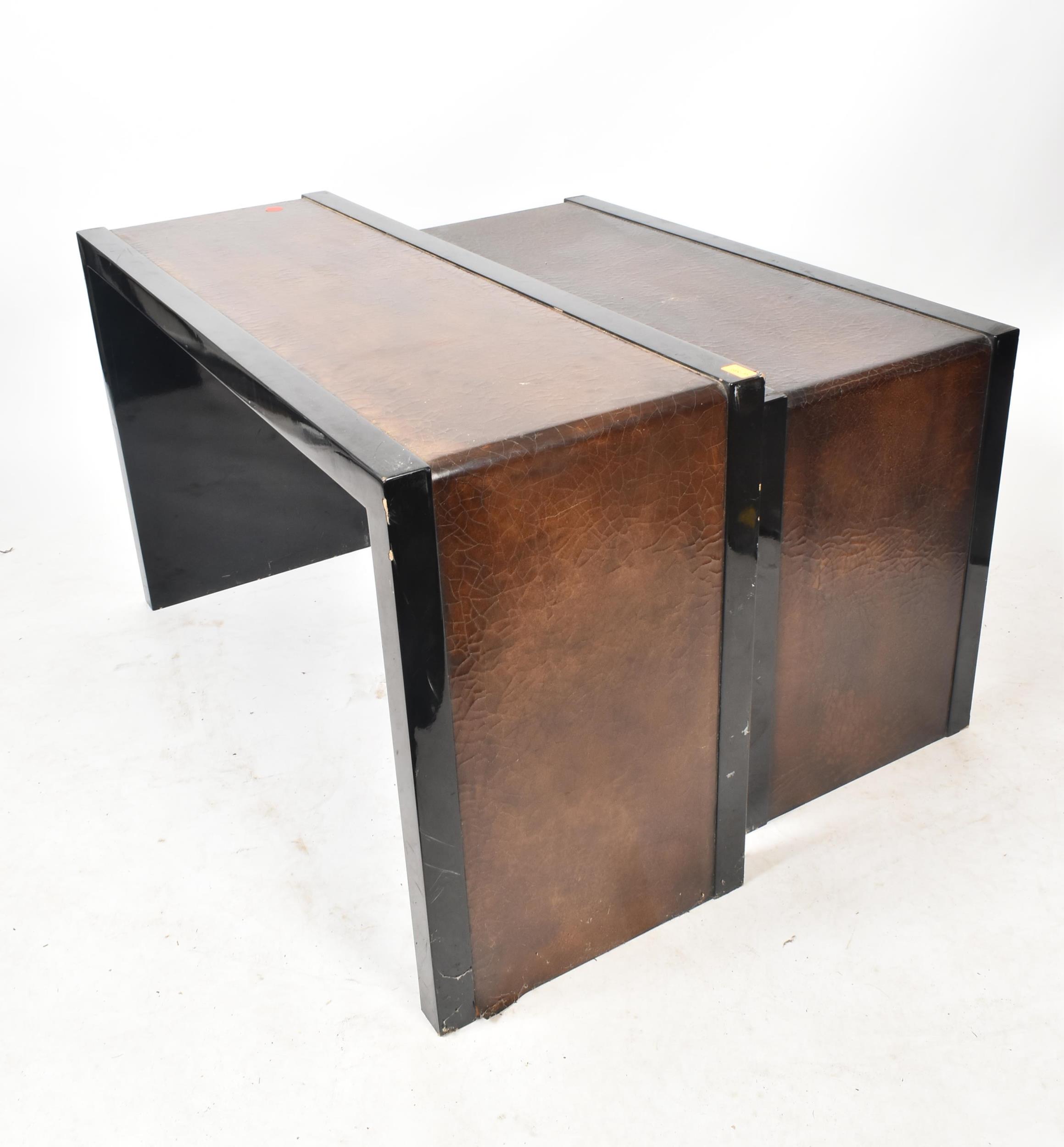 TWO PAIRS OF CONTEMPORARY NEST OF CONSOLE TABLES - Image 9 of 10