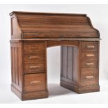 EARLY 20TH CENTURY 1920S OAK HILL'S FURNITURE ROLL TOP DESK