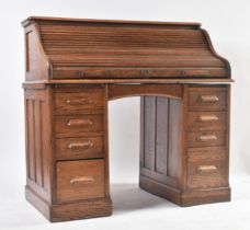 EARLY 20TH CENTURY 1920S OAK HILL'S FURNITURE ROLL TOP DESK