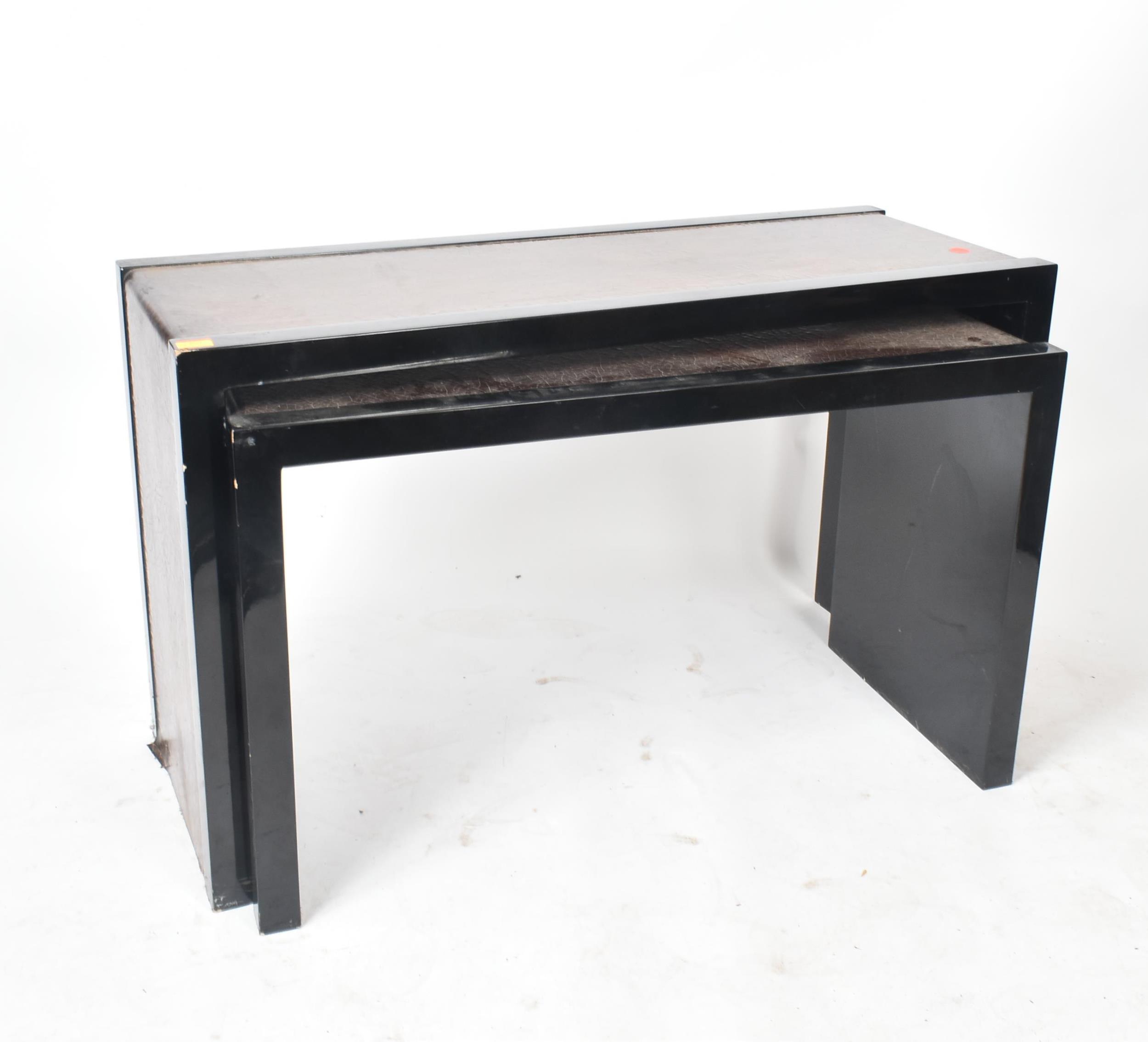 TWO PAIRS OF CONTEMPORARY NEST OF CONSOLE TABLES - Image 10 of 10
