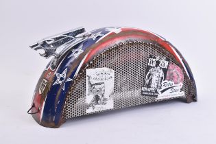 VINTAGE STARS & STRIPES STYLE CAR TYRE COVER & MASCOT