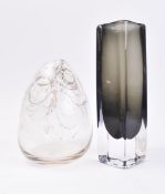 TWO 20TH CENTURY SCANDINAVIAN STUDIO ART GLASS VASES