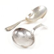 TWO HALLMARKED SILVER CADDY SPOONS WITH GEORGIAN & LATER