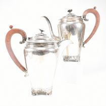 1950S HALLMARKED SILVER COFFEE & TEA POT SET