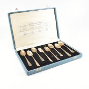 1970S CASED SET OF EIGHT BRITISH HALL MARKS SILVER SPOONS
