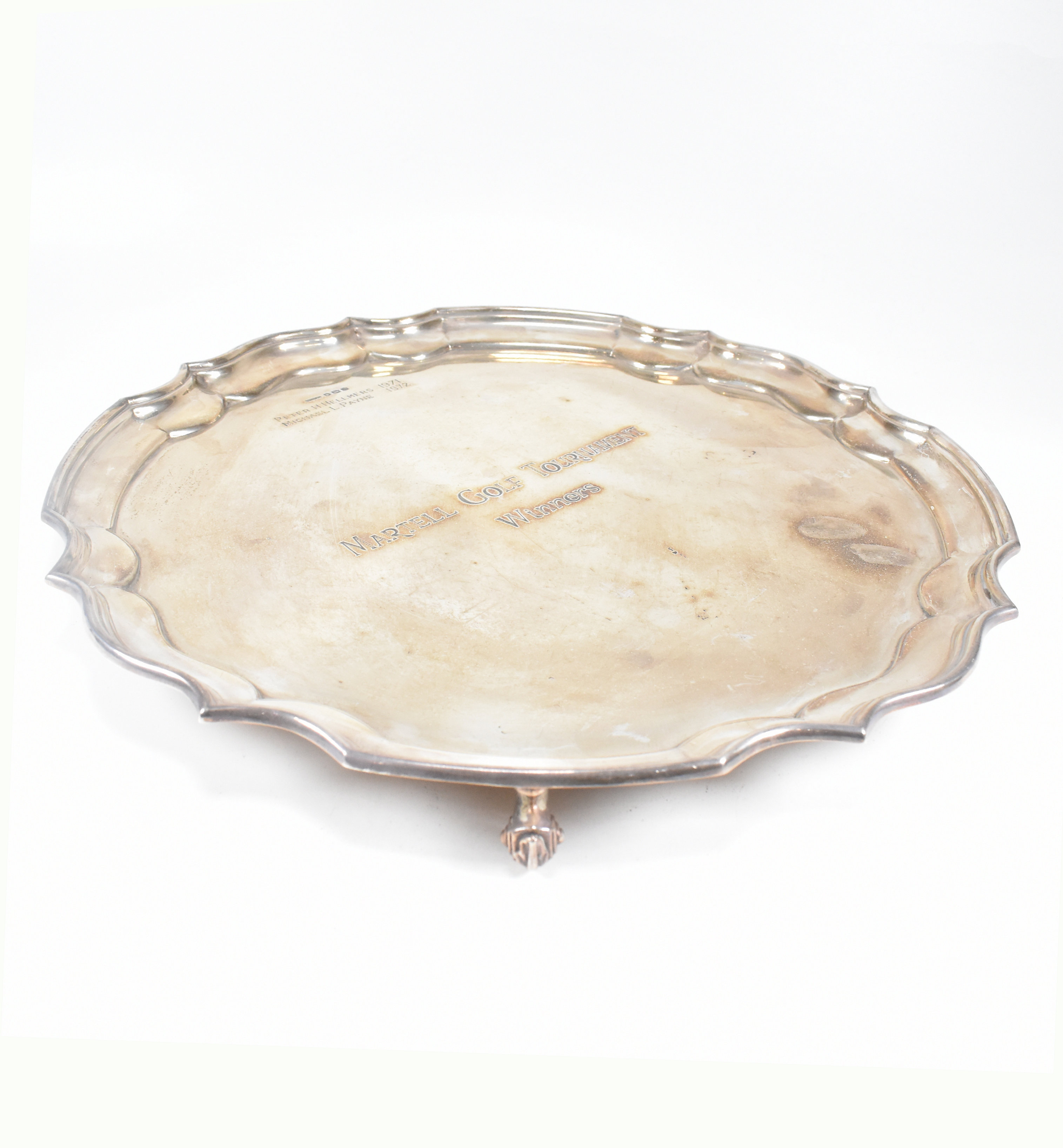 MID CENTURY HALLMARKED SILVER SALVER - Image 6 of 7