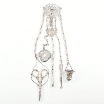 19TH CENTURY VICTORIAN HALLMARKED SILVER CHATELAINE