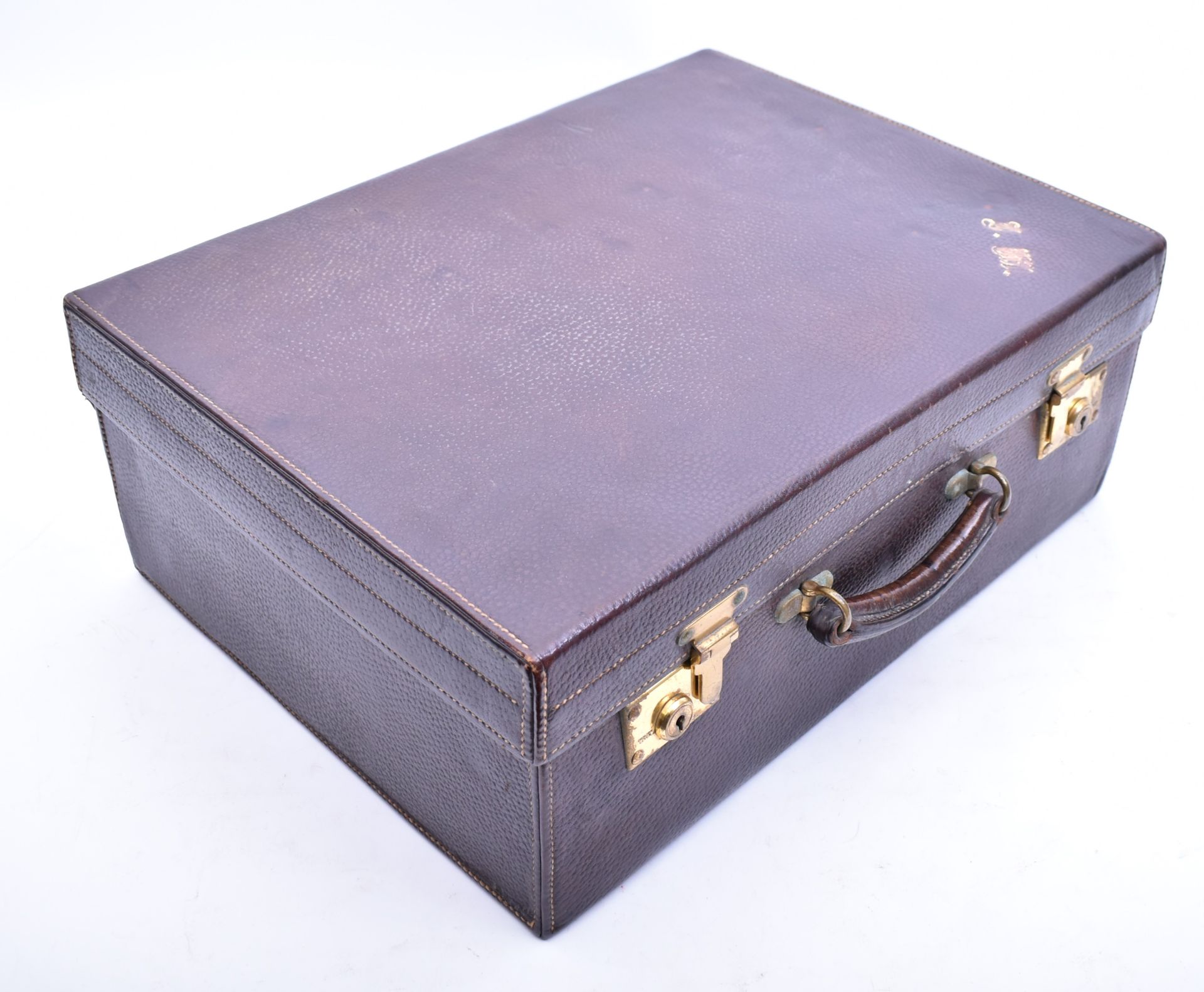 1920S SILVER PIQUE WORK TORTOISESHELL LEATHER VANITY TRAVEL CASE - Image 14 of 19