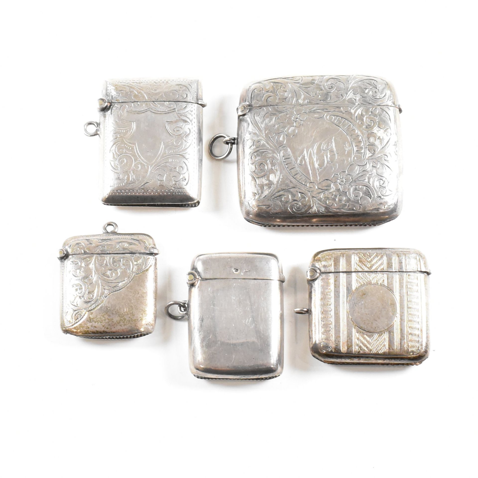 COLLECTION OF EARLY 20TH CENTURY HALLMARKED SILVER VESTA CASES