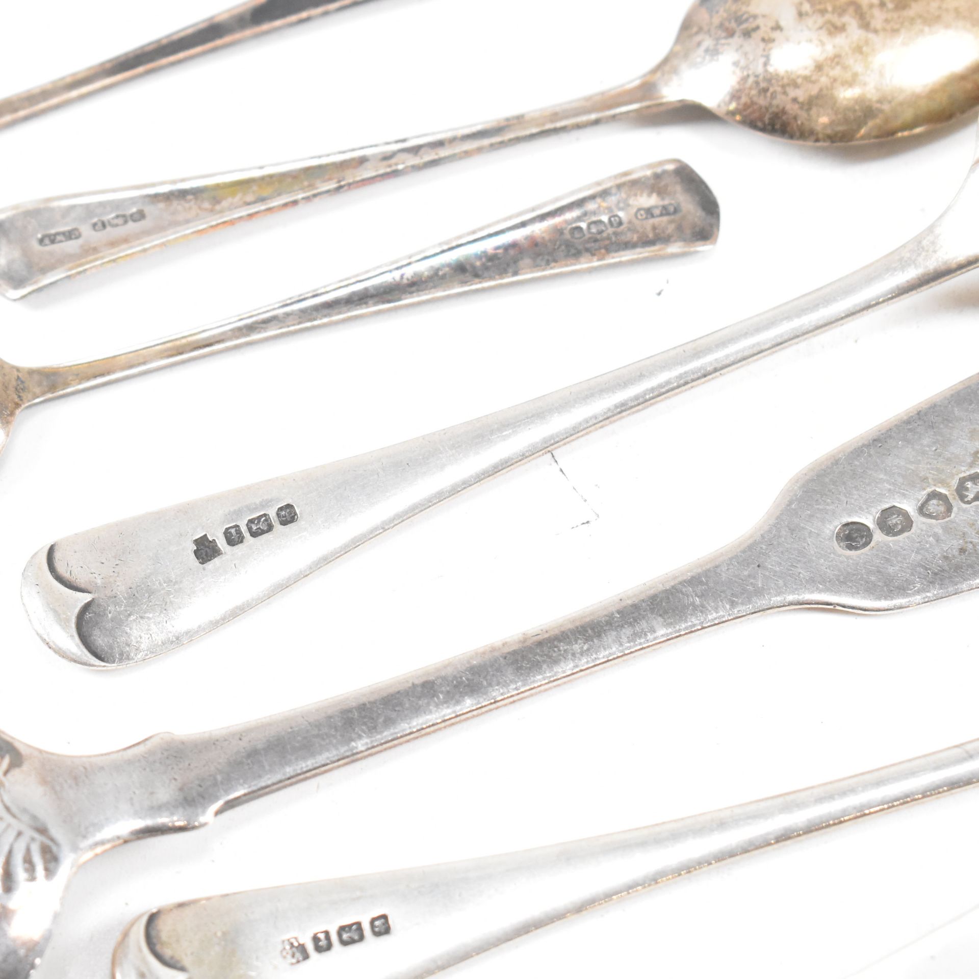 COLLECTION OF HALLMARKED SILVER ITEMS SPOONS SUGAR TONGS - Image 10 of 11