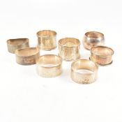 COLLECTION OF HALLMARKED SILVER NAPKIN RINGS