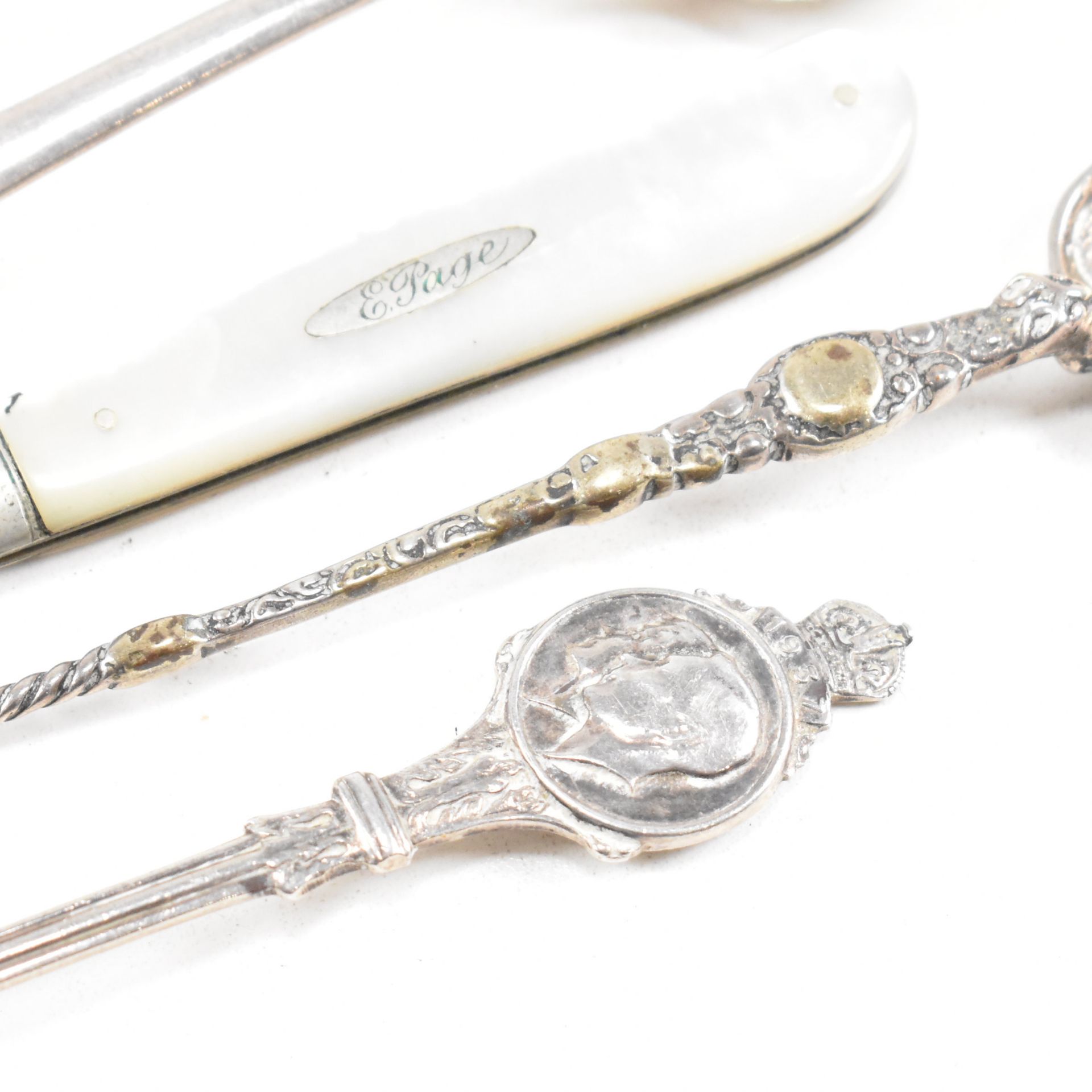 COLLECTION OF HALLMARKED SILVER ITEMS SPOONS SUGAR TONGS - Image 4 of 11