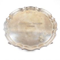 MID CENTURY HALLMARKED SILVER SALVER