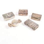 COLLECTION OF SILVER & WHITE METAL TRINKET BOXES