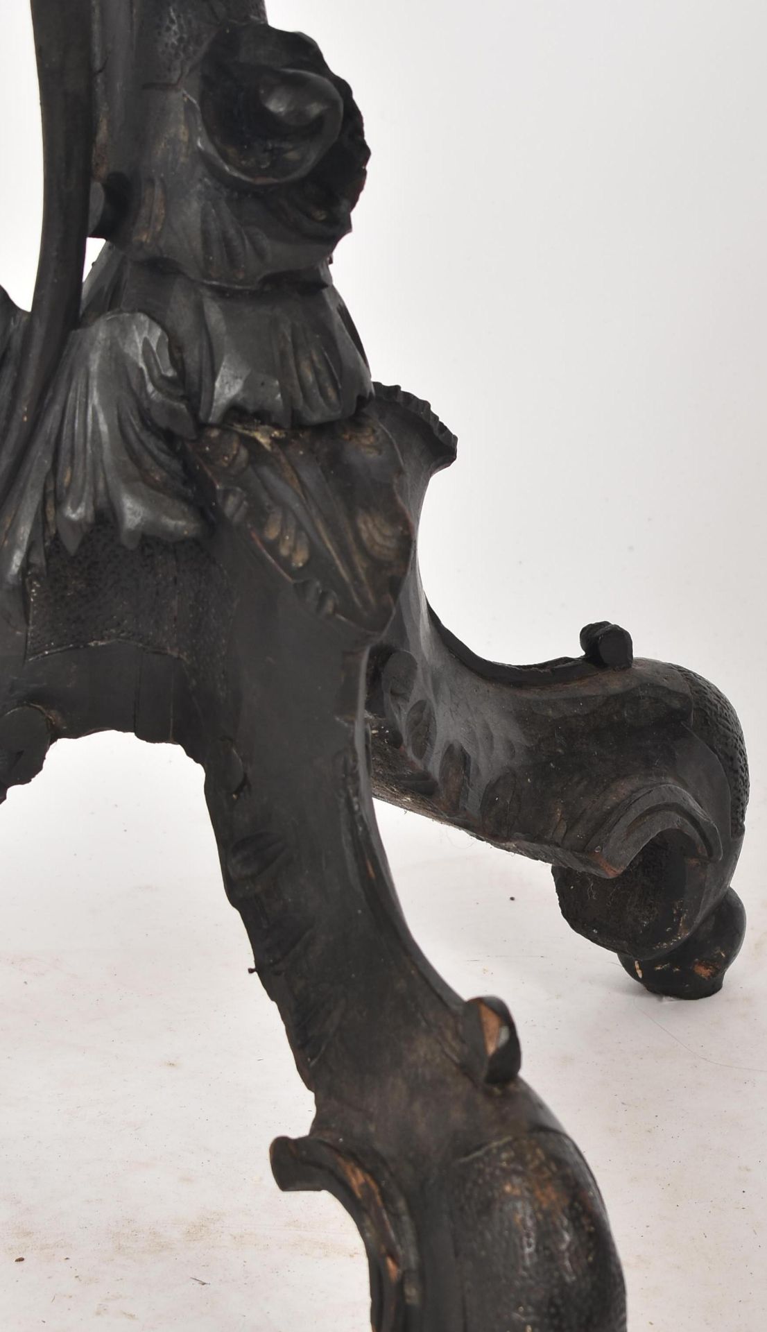 19TH CENTURY ITALIAN EBONISED TORCHERE STAND - Image 3 of 5