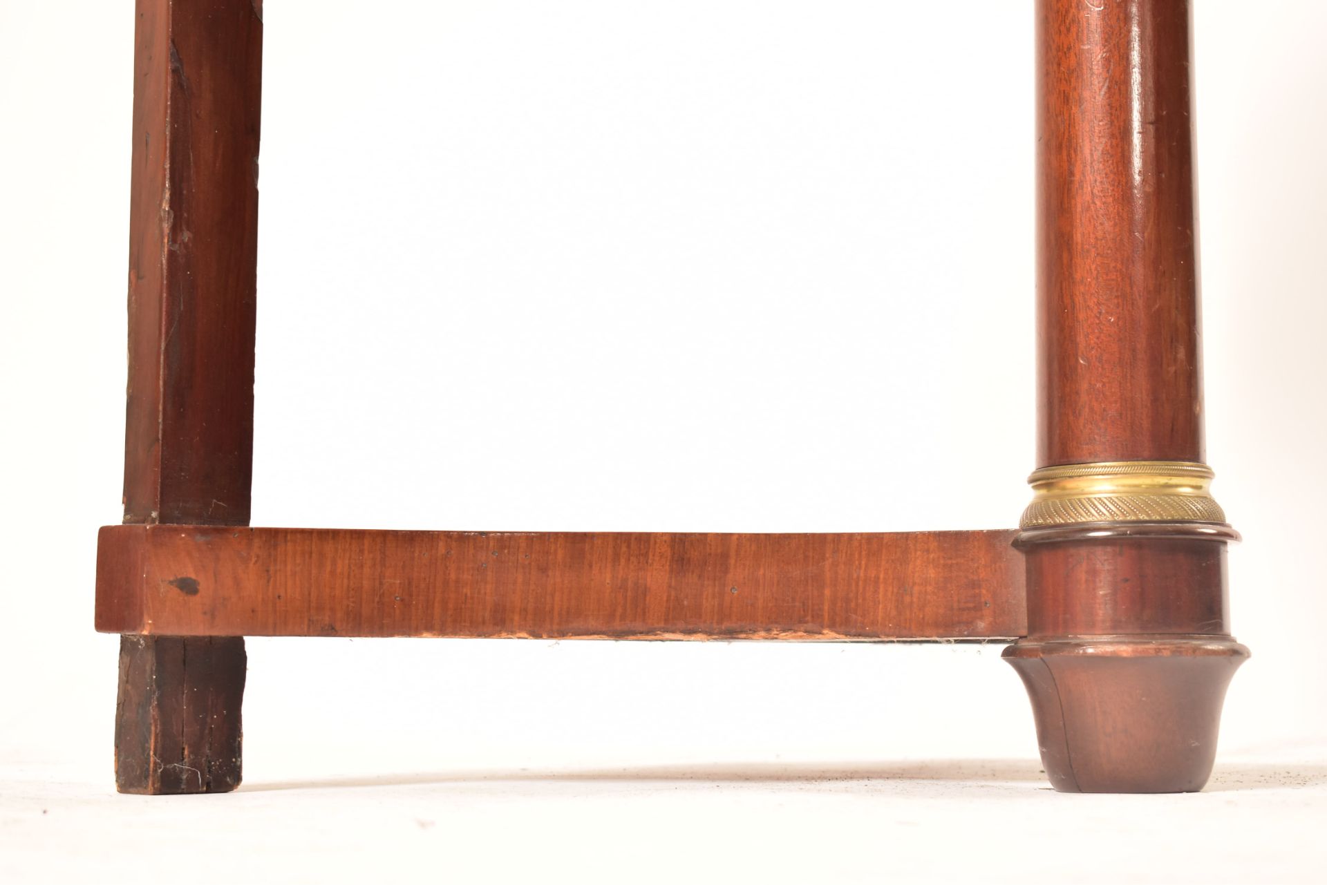 PAIR OF BIEDERMEIER WALNUT & MARBLE CONSOLE HALL TABLES - Image 5 of 9