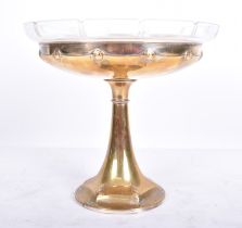 ART NOUVEAU CIRCA 1910S GERMAN WMF GILT METAL PEDESTAL BOWL