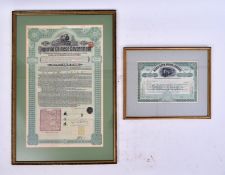 1911 IMPERIAL CHINESE GOVERNMENT £20 RAILWAY BOND & ANOTHER