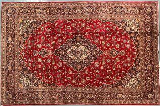 EARLY 20TH CENTURY CENTRAL PERSIAN SIGNED KASHAN RUG